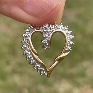 10k Two Tone Heart Pendant